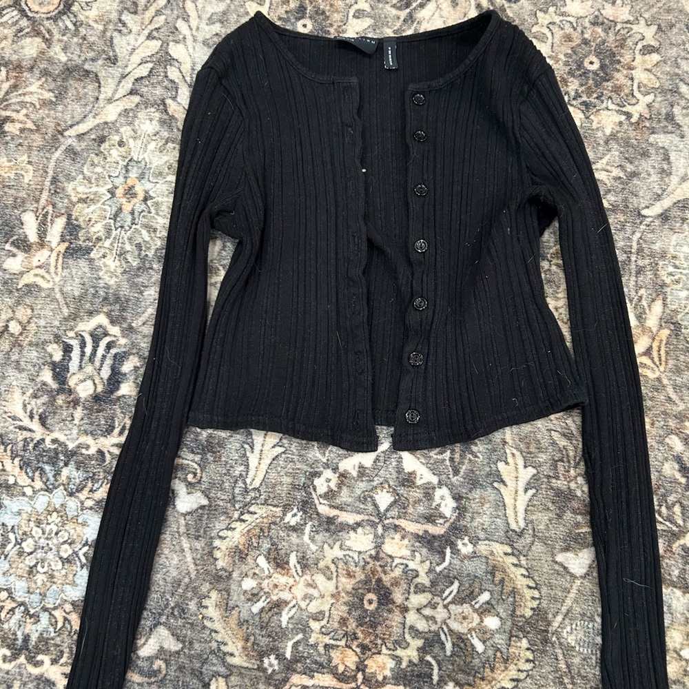 ASOS Black Ribbed Cardigan